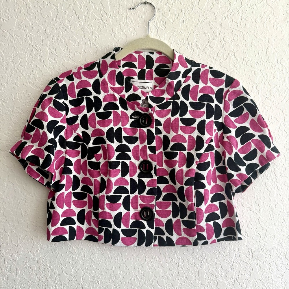 Vintage Mod Retro Top Cropped Button Down Go-Go Secretary Geek Karin Stevens